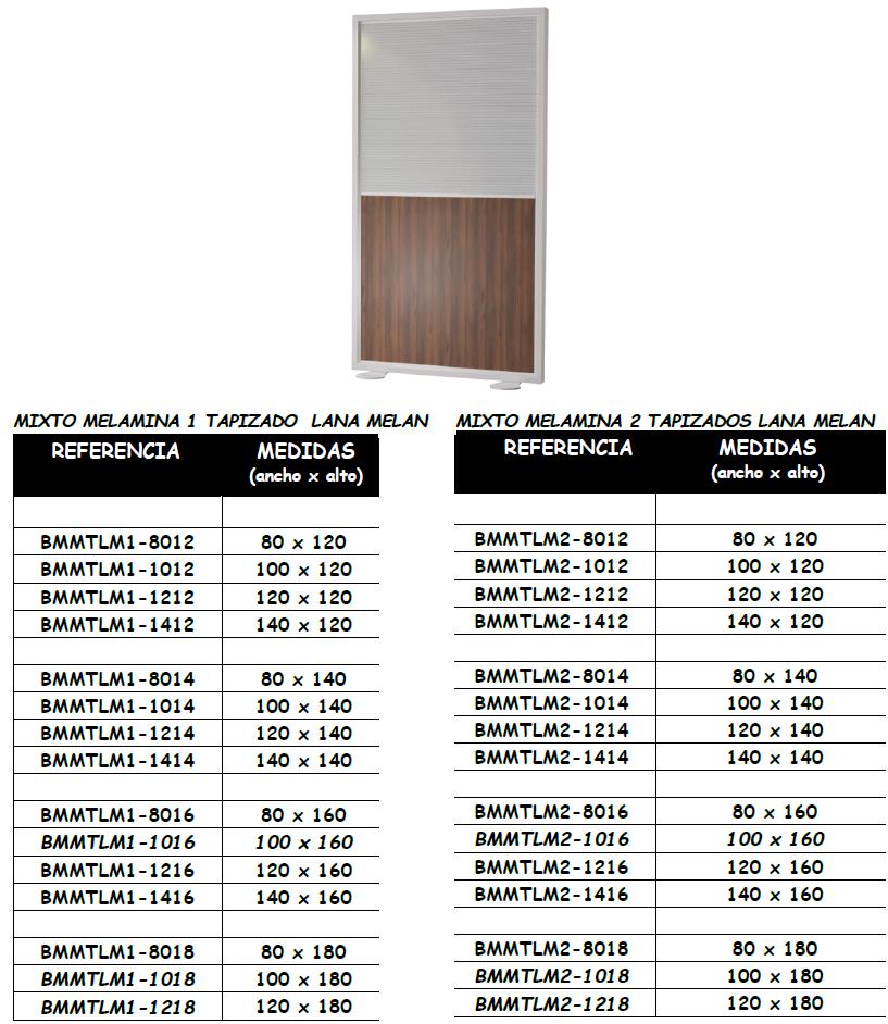 Biombo Bers Mixto melamina lana melan acústico