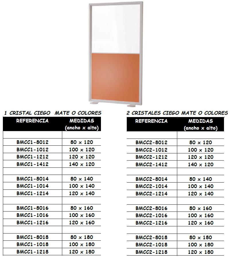 Biombo Bers mixto ciego mate o colores