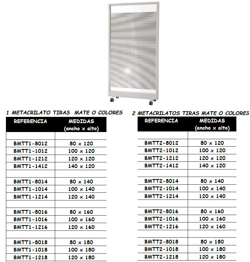 Biombo Bers metacrilato tiras mate colores