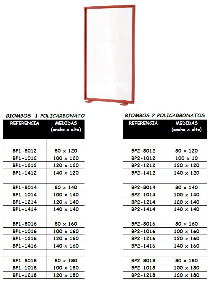 Biombo Bers policarbonato transparente o blanco hielo
